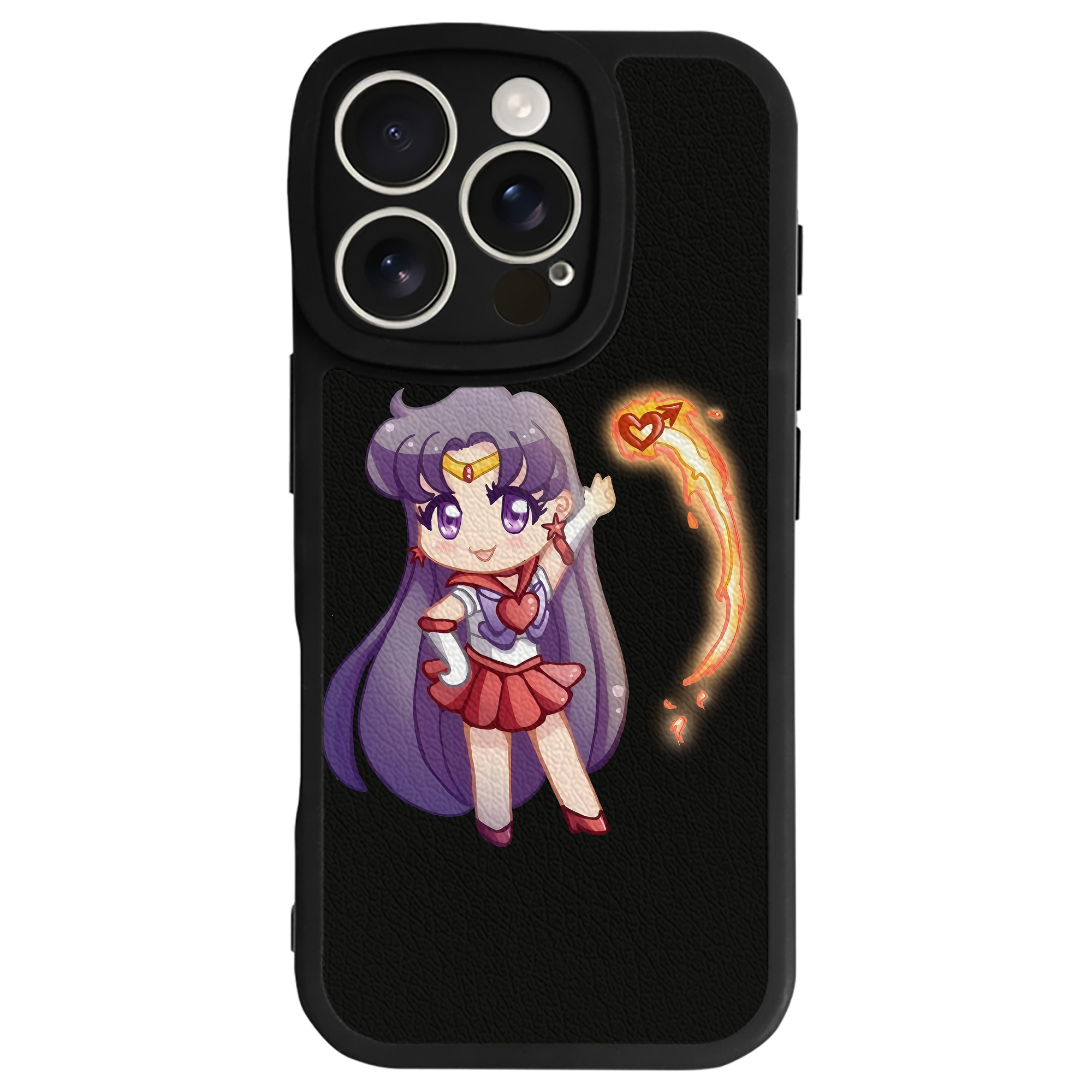 （画像用） 美少女戦士セーラームーン 火野レイ ひの レイ Sailor Moon Hino Rei （セーラーマーズ,Sailor Mars） 【iPhone 16シリーズ対応】シリコンスマホケース（レザー調） 材質：シリコン